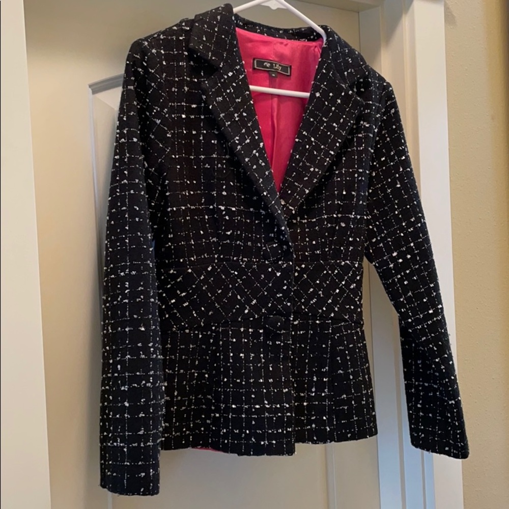 Lily Black and White Jacket Vintage Small